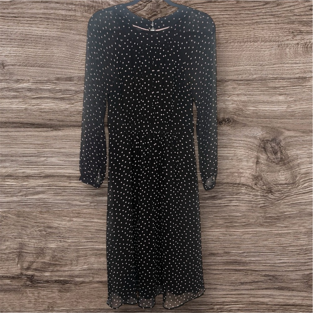 Boden Elegant Black Polka Dot Dress